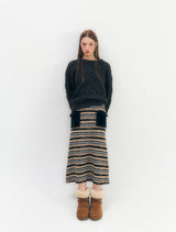 Knit Pocket Skirt (Navy)