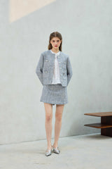 CHERISH TWEED SKIRT PANTS / SKY BLUE
