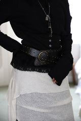 Layer wide studded belt