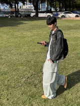 Basic Washed Black Denim Jacket