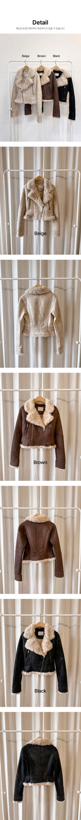 Fur crop mustang jacket(3color)