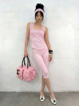 BABY PINK LACE HOLTER TOP