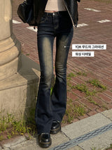 Y2K Vintage Washed Brownie Bootcut High Waist Long Pants