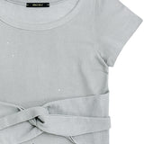 キュービックウィメンズタイ半袖Tシャツ_ライトグレー