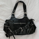 Clear Eyelet Faux Leather Shoulder Crossbody Bag 3 Colors