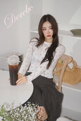 Print Cotton Bow Round Short Sleeve Tee