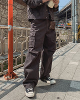 メリックヘリンボーンカーゴワイドパンツ