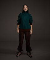 W COLOR MIX KNIT ZIP-UP CARDIGAN GREEN