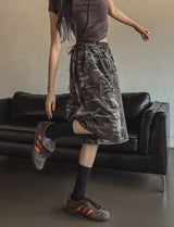 ミリタリースナップワイドバミューダパンツ