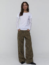 Cotton Leopard Pants_Beige