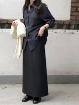 #ベーシックレーヨンルーズフィットシャツ (4color)