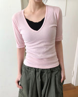 ビニールロールアップ'スリーブTシャツ