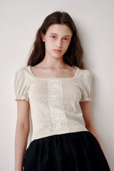 Lace Puff T-shirt (White)