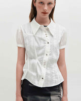 DOZI - Puffed Button Up Shirt _ WHITE