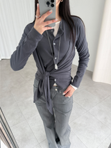 tied button cardigan (3color)