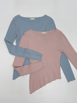 Ruby Unbalanced Ribbed T-shirt