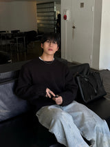 Lead button heavy knitwear