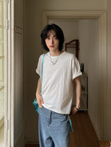フロップベーシッククロップ半袖Tシャツ