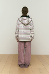 CHERRY FLEECE HOODIE ZIP UP [IVORY]