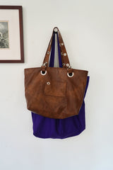 EYELET LEATHER BAG (VER.2) – BROWN 