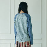 スターラグランスリーブTシャツ (スカイブルー/ブルー)
