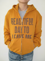 Vintage Graphic Lettering Two-Way Zip Hoodie (3c)