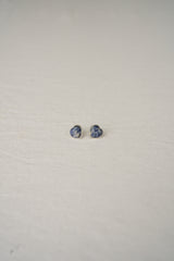 [MADE] Silver925_ハートナチュラルアゲート_ピアス (Red,Blue)