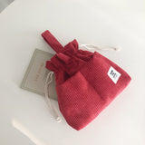 【MADE】Corduroy Pouch Bag - Red