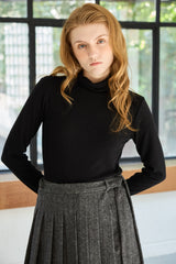CLASSIC WOOL TURTLENECK TOP / BLACK