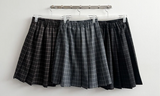 Bomi A-line pleated check midi skirt 