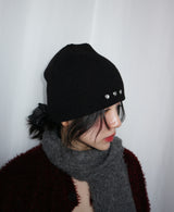 3 Cubic studded ribbed beanie (for men and women)
