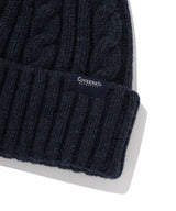 Authentic Twisted Cable Wool Beanie Navy
