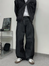 MR Non-fade curved half banding denim