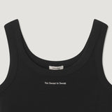 リブジャージーレタリングノースリーブTシャツ