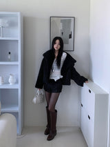 Snug Cozy Tweed High-Waist Shorts