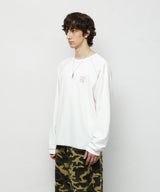 SLASH LOGO WAFFLE LONG SLEEVE_WHITE