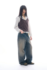 Life deep wide denim pants