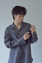 BIO-WASHED CREASE TAILORED SHIRT (Charcoal)