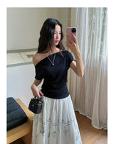 Off Shoulder Ruched Short Sleeve Top