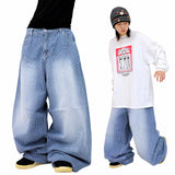 Wide Stripe Denim Balloon Pants