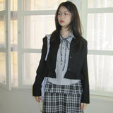 Frill Trim Cropped Jacket