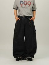 AP WORK DAMAGE COTTON WIDE PANTS
