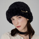 VARZAR Safety Pin Fur Beanie / Black