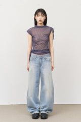 (W) Lace Sagging Denim