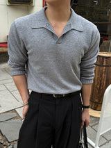Modal open collar knitwear