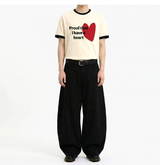 Essential Standard Short Sleeve Ringer T-shirt Red Heart Cream