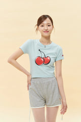 シグネチャービックチェリークロップTシャツ【ライトミント】