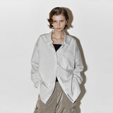 Essential pocket slit shirt  Light gray