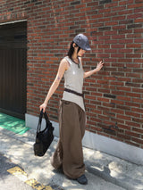 [MADE] Simo Pigment Banding Cotton Long Wide Pants