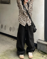 Darky wide balloon denim pants